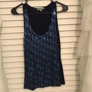 Royal blue sequin tank top